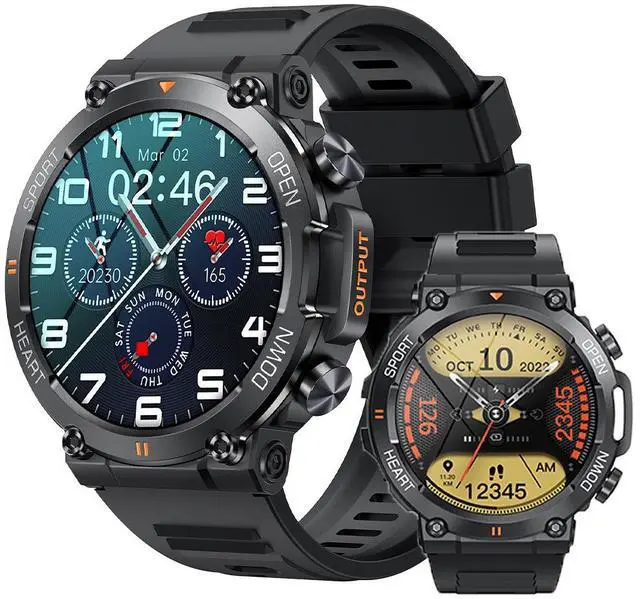 Alt view image 4 of 4 - K56 Pro Smart Watch Bluetooth Calling, Outdoor Watch Face, Step Counter, 3D Sports, Heart Rate & SpO2 Monitor, Waterproof Rugged Design - black