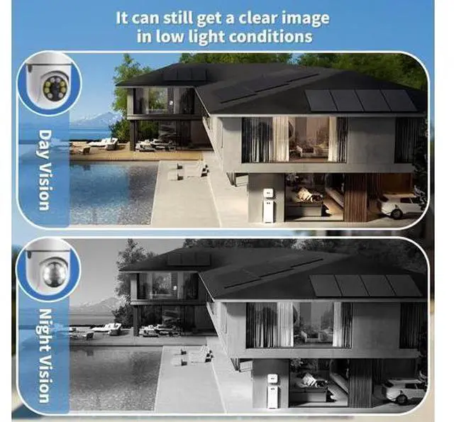 Alt view image 7 of 7 - Panoramic Light Bulb Security Camera Wireless WiFi, Pan/Tilt, Full-Color Night Vision, Two-Way Audio, Motion Detection, Indoor/Outdoor - white
