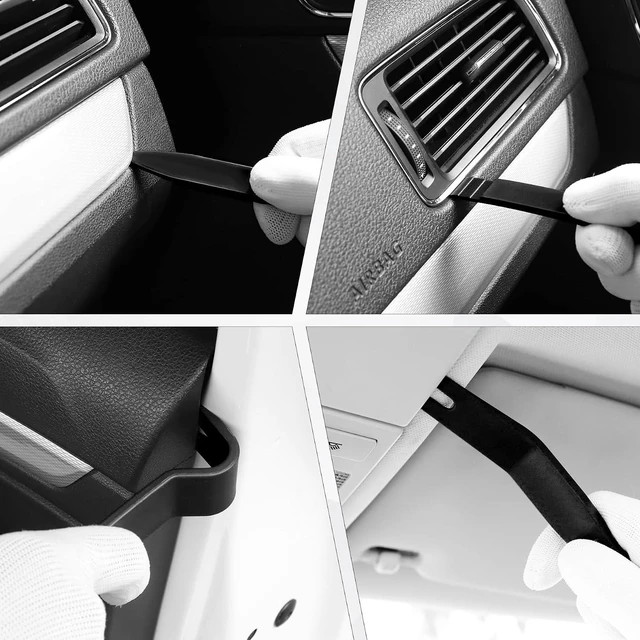 Alt view image 3 of 7 - 17 pcs Auto Trim Removal Tool Kit, No Scratch Plastic Pry Tool Kit - Interior Door Panel Clip Fastener Removal Set for Vehicle Dash Radio Audio Installer (Black)
