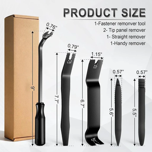 Alt view image 6 of 7 - 17 pcs Auto Trim Removal Tool Kit, No Scratch Plastic Pry Tool Kit - Interior Door Panel Clip Fastener Removal Set for Vehicle Dash Radio Audio Installer (Black)