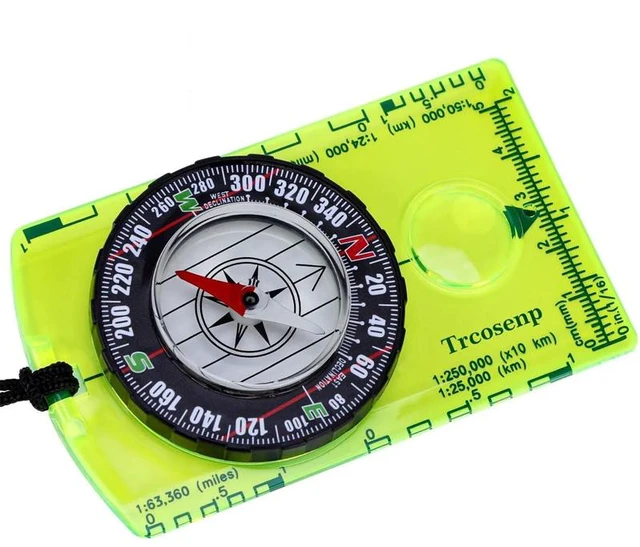 Alt view image 2 of 7 - Outdoor Compass with Adjustable Declination, Magnifier, Ruler, Scale, Multifunctional Kids Waterproof Compass for Map Reading, Hiking, Camping, Navigation and Survival.