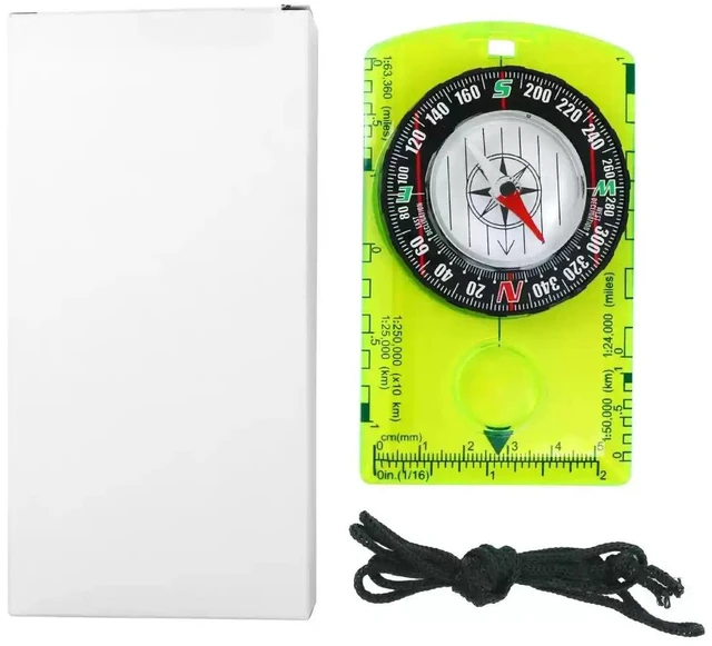 Main image of Outdoor Compass with Adjustable Declination, Magnifier, Ruler, Scale, Multifunctional Kids Waterproof Compass for Map Reading, Hiking, Camping, Navigation and Survival.