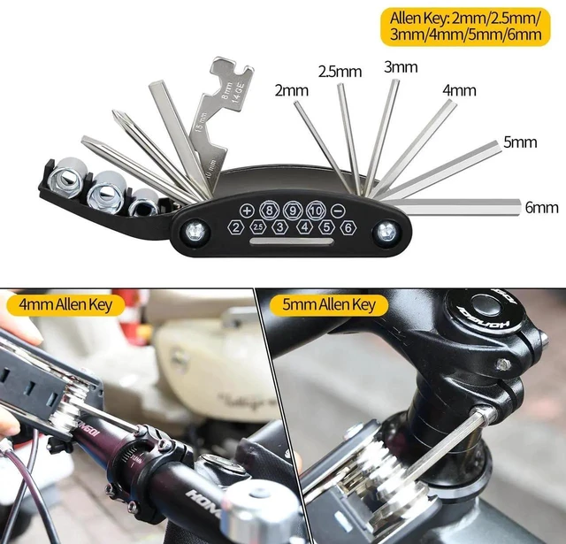 Alt view image 5 of 7 - Bike Multi Tool, 16 in 1 Bicycle Multi-Tool, Bicycle Repair Tool, Portable Foldable Bike Multitool Cycling Tool