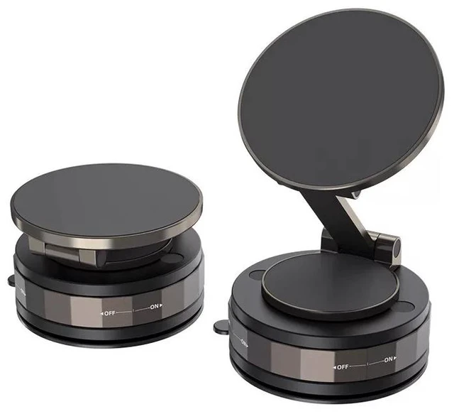 Alt view image 7 of 7 - Vacuum Magnetic Car Phone Holder, 360° Adjustable Vehicle Dashboard Cell Phone Mount with Suction Cup, Foldable Automotive Windshield Smartphone Holder, Universal for SUV RV Truck