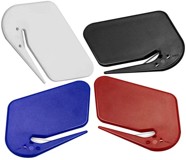 Main image of Letter Opener Envelope Slitter 4 Pack Letter Openers Plastic with Blade Envelope Opener Mail Opener for Envelope,Package,Paper Cut,Safe Letter Opener