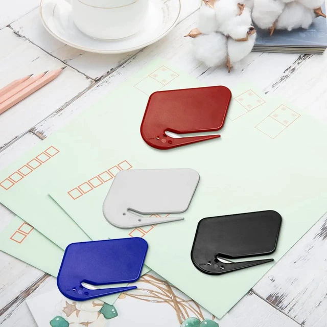 Alt view image 6 of 7 - Letter Opener Envelope Slitter 4 Pack Letter Openers Plastic with Blade Envelope Opener Mail Opener for Envelope,Package,Paper Cut,Safe Letter Opener