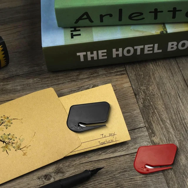 Alt view image 5 of 7 - Letter Opener Envelope Slitter 4 Pack Letter Openers Plastic with Blade Envelope Opener Mail Opener for Envelope,Package,Paper Cut,Safe Letter Opener