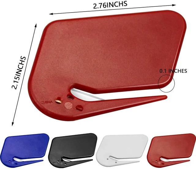 Alt view image 4 of 7 - Letter Opener Envelope Slitter 4 Pack Letter Openers Plastic with Blade Envelope Opener Mail Opener for Envelope,Package,Paper Cut,Safe Letter Opener