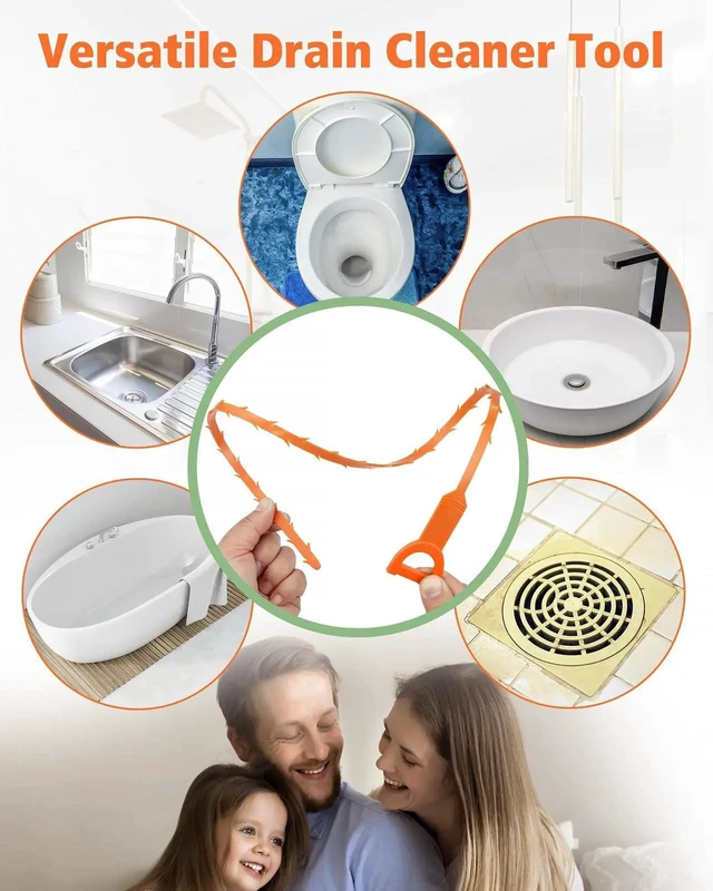 Alt view image 2 of 6 - Drain Clog Remover, Drain Hair Removal Tool, Drain Hair Remover Plumbing Snake, Drain Cleaner Hair Clog Remover, Shower Drain Hair Catcher, Easy & Quik to Use on Most Drains - 6 Pack