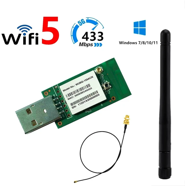 Main image of WUBQ-159ACN Qualcomm QCA9377 USB Dual-Band WiFi 5G Wireless Adapter for Desktop PC (Internal/External)