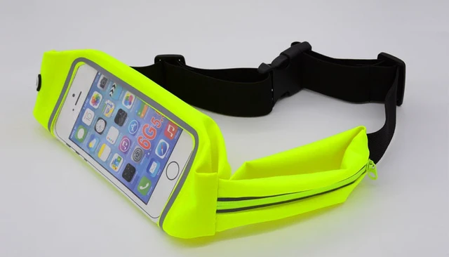 Alt view image 3 of 7 - Outdoor Running Waterproof Waist Bag Mobile Phone Holder Belt Jogging Gym Fitness Touch Screen Sport Accessories- Fluorescent green
