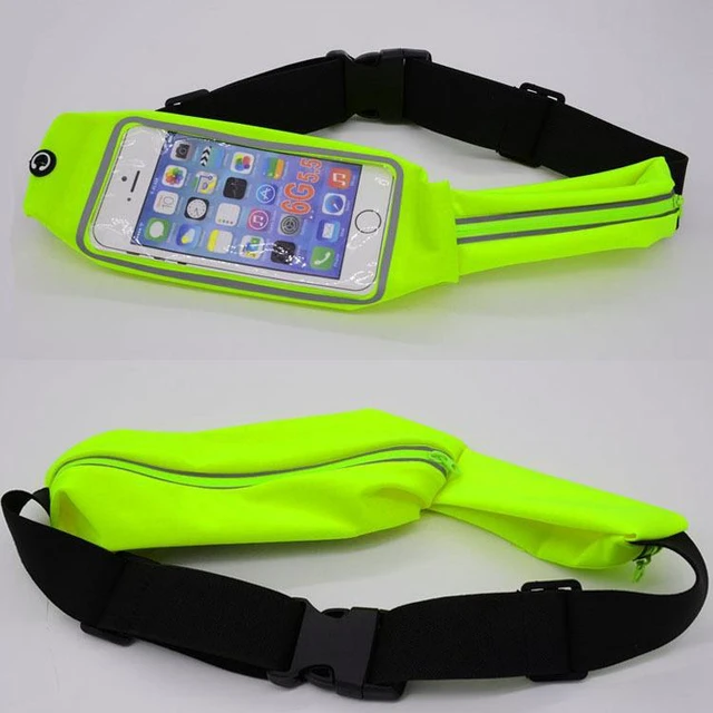 Main image of Outdoor Running Waterproof Waist Bag Mobile Phone Holder Belt Jogging Gym Fitness Touch Screen Sport Accessories- Fluorescent green
