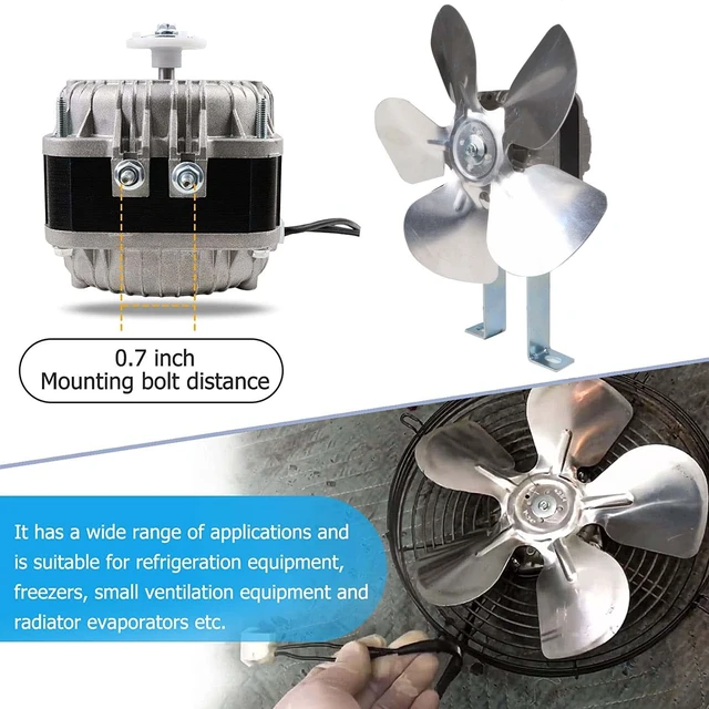 Alt view image 7 of 7 - YZF18-25 Fan AC Motor 120V, 18/70W, 1.01A, 60Hz, 1550RPM, Shaded Pole Condenser Motor for Refrigeration Equipment Radiator Evaporator Freezer