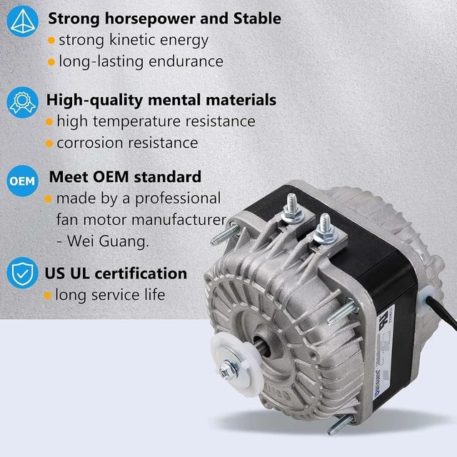 Alt view image 4 of 7 - YZF10-20 Fan AC Motor 120V, 10/55W, 0.8A, 60Hz, 1550RPM, Shaded Pole Condenser Motor for Refrigeration Equipment Radiator Evaporator Freezer