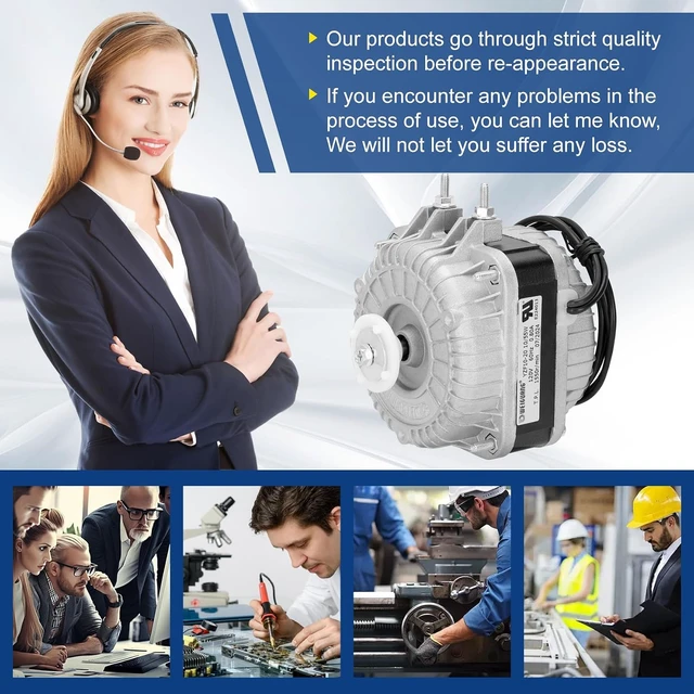 Alt view image 3 of 7 - YZF10-20 Fan AC Motor 120V, 10/55W, 0.8A, 60Hz, 1550RPM, Shaded Pole Condenser Motor for Refrigeration Equipment Radiator Evaporator Freezer