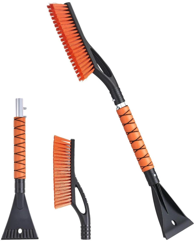 Main image of Snow Brush and Ice Scrapers for Car Windshield, 27-inch Aluminum Snow Scraper Removal Tool with Foam Grip & Scratch-Free Bristles, Detachable and Easy-to-Carry for Cars, Trucks, SUVs, RVs - 1pcs