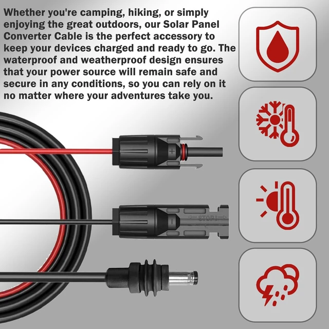 Alt view image 3 of 7 - Solar Connectors to DC 5.5 * 2.1mm Extension Power Cable for Starlink Mini, Solar Panels to DC 5521 Cord Cable for Portable Power Stations & Solar Generators (5FT)
