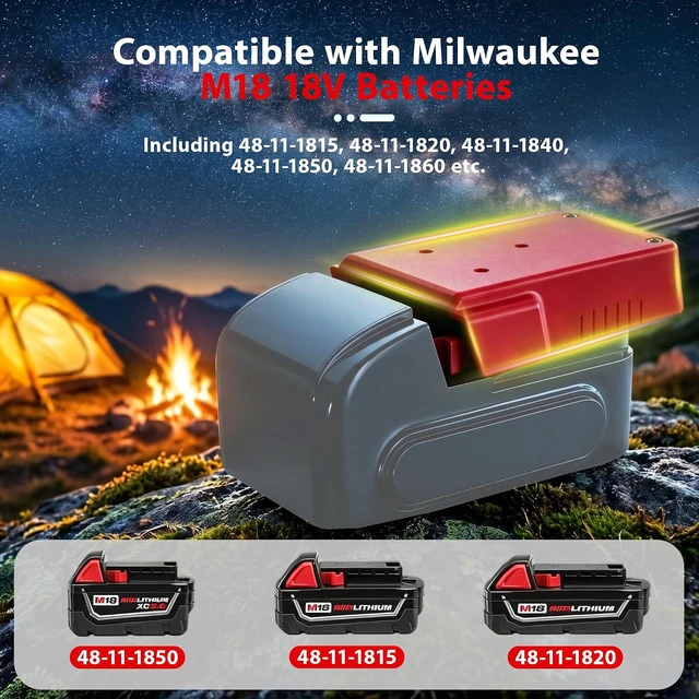 Alt view image 4 of 6 - DC5521 Male Starlink Mini Battery Adapter for Milwaukee M18 Battery 16AWG, Portable Outdoor Camping RV Power Supply