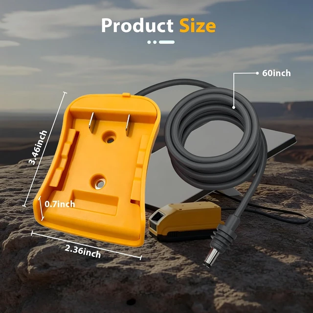 Alt view image 7 of 7 - DC5521 Male Starlink Mini Battery Adapter for Dewalt 20V Battery 18AWG Pure Copper, Portable Outdoor Camping RV Power Supply, Plug-and-Play