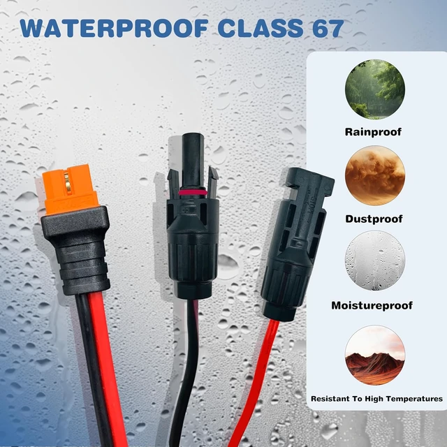 Alt view image 6 of 7 - Solar Panel Kits Charge Cable with XT60i Connectors,Solar Connectors to XT60i Adapter for Portable Power Stations & Solar Generators (12AWG 16.4FT)