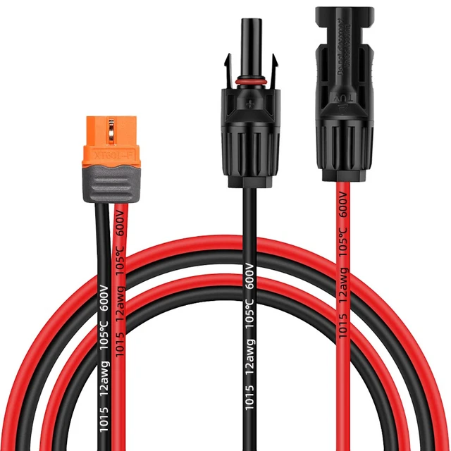 Alt view image 7 of 7 - Solar Panel Kits Charge Cable with XT60i Connectors,Solar Connectors to XT60i Adapter for Portable Power Stations & Solar Generators (12AWG 16.4FT)