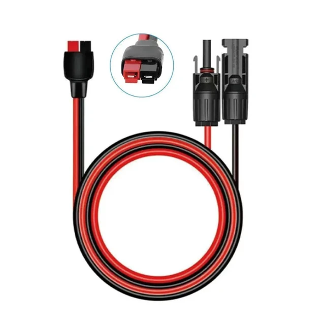 Alt view image 5 of 6 - Solar Panel Kits Charge Cable Compatible with Anderson Adapter and Solar Connectors for Portable Power Stations Solar Generators (10AWG 6 FT Horizontal)