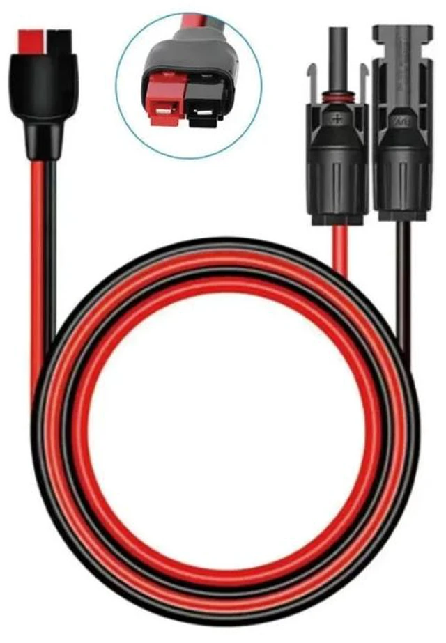Alt view image 3 of 6 - Solar Panel Kits Charge Cable Compatible with Anderson Adapter and Solar Connectors for Portable Power Stations Solar Generators (10AWG 9.8FT Vertical)