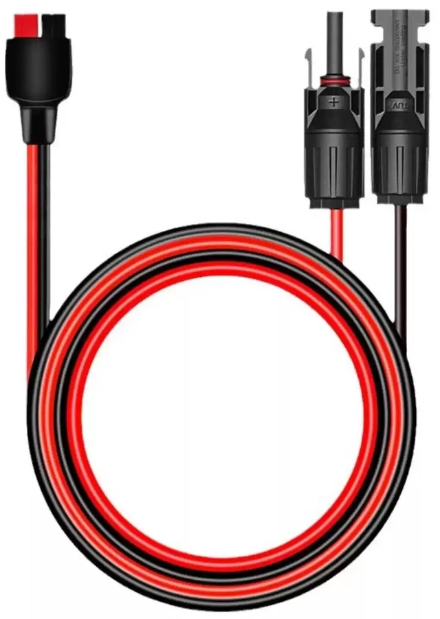 Alt view image 2 of 6 - Solar Panel Kits Charge Cable Compatible with Anderson Adapter and Solar Connectors for Portable Power Stations Solar Generators (10AWG 9.8FT Vertical)