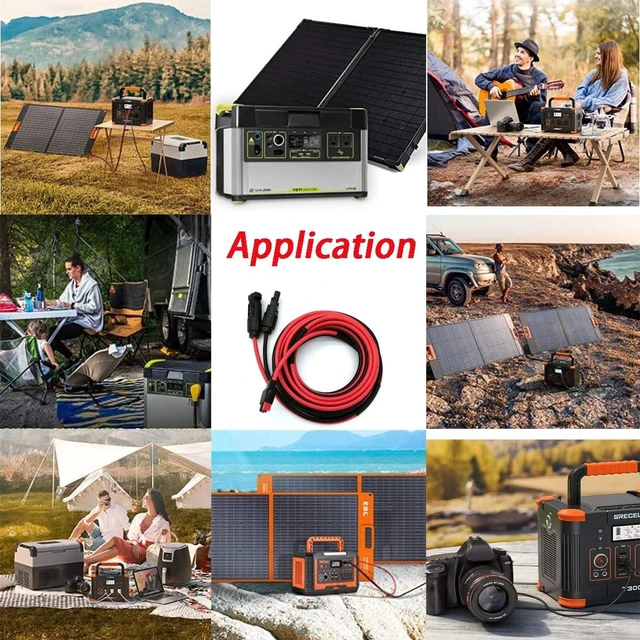 Alt view image 4 of 6 - Solar Panel Kits Charge Cable Compatible with Anderson Adapter and Solar Connectors for Portable Power Stations Solar Generators (10AWG 9.8FT Vertical)