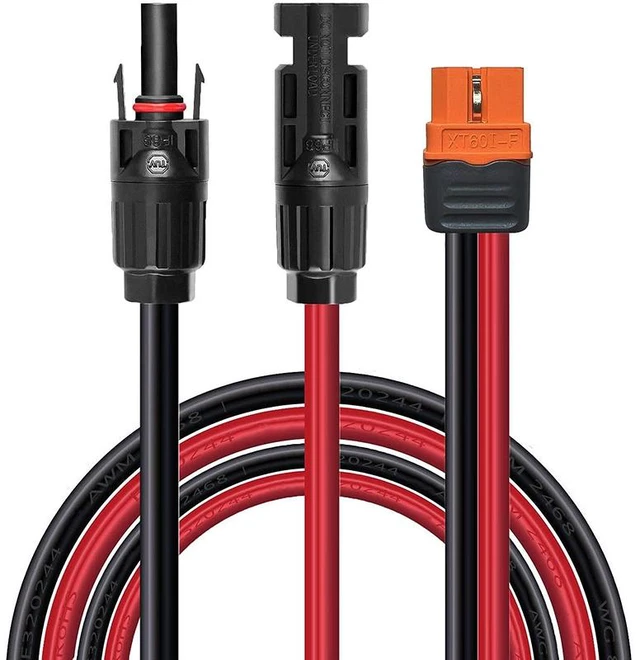 Main image of Solar to XT60i Charge Extension Cable 6FT, Solar Connectors to XT60i Adapter for Portable Power Stations & Solar Generators (12AWG 4.92FT)