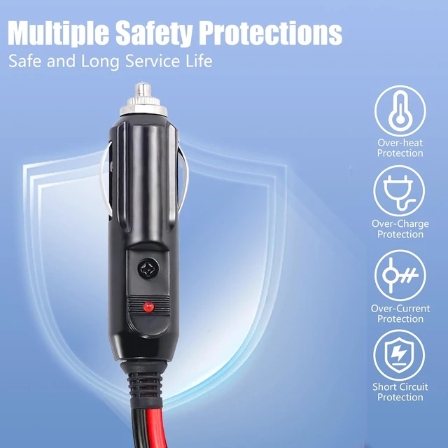 Alt view image 5 of 7 - Cigarette Lighter to XT60 Adapter Extension Cable, 14AWG 5FT 12V 24V Car Truck Charger and XT60 Female Connector Cable for Power Stations and Solar Generator (3.28FT)