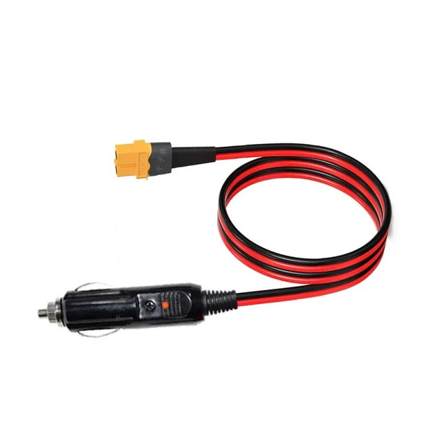 Alt view image 6 of 7 - Cigarette Lighter to XT60 Adapter Extension Cable, 14AWG 5FT 12V 24V Car Truck Charger and XT60 Female Connector Cable for Power Stations and Solar Generator (3.28FT)
