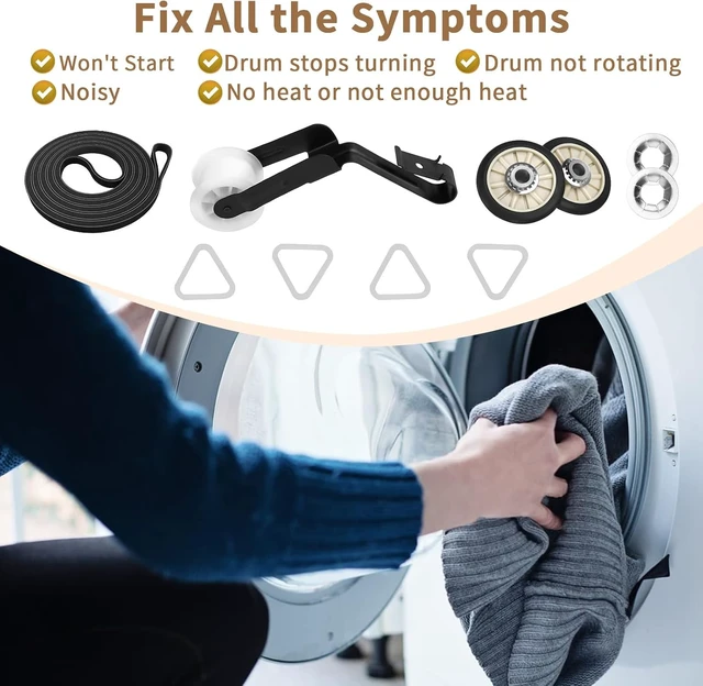Alt view image 4 of 5 - 4392065 Dryer Repair Kit with 341241 Dryer Belt, 349241t, 691366 - Dryer Parts for Whirlpool Kenmore Maytag Amana, Fit for Model wed4815ew1 ned4655ew1, Replaces AP3131942 AP6010582 WP691366 AP3098345