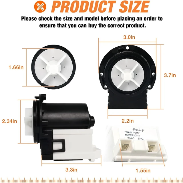 Alt view image 6 of 7 - 4681EA2001T Washer Drain Pump Motor For Kenmore & LG Washers