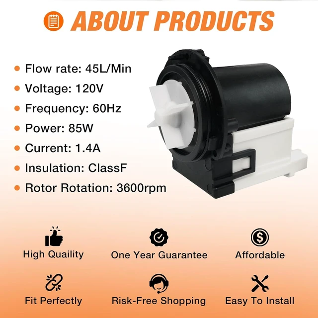 Alt view image 5 of 7 - 4681EA2001T Washer Drain Pump Motor For Kenmore & LG Washers