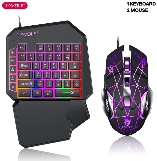 Main image of T19 One-Handed Gaming Keyboard Gun God Throne Left-Hand Mechanical Feel Keyboard for Single-Hand Gaming Control(Mouse + Keyboard)