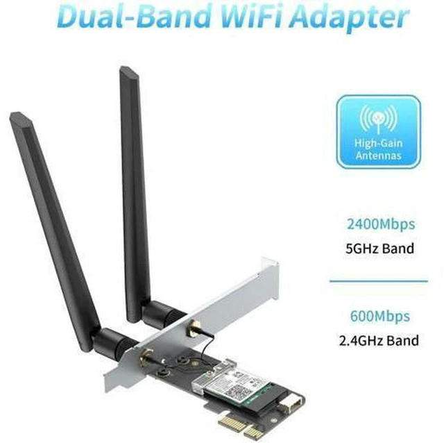 Alt view image 2 of 7 - WiFi 6 PCIe Wireless Card for Desktop PC, Intel AX200NGW Chip Bluetooth 5.2 Dual Band WiFi Adapter, OFDMA MU-MIMO Ultra Low Latency, Compatible Windows 10/11 64-bit