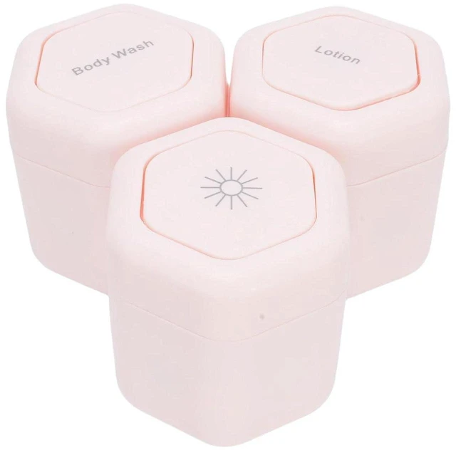 Alt view image 7 of 7 - 3pcs Magnetic Travel Jars Leak Proof Reusable Travel Containers Wide Mouth Plastic for Body Wash Lotion Roseate