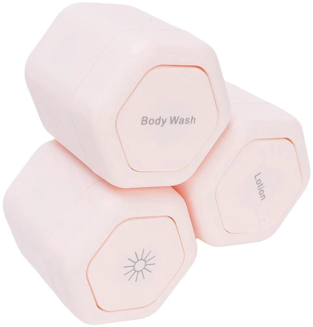 Alt view image 2 of 7 - 3pcs Magnetic Travel Jars Leak Proof Reusable Travel Containers Wide Mouth Plastic for Body Wash Lotion Roseate