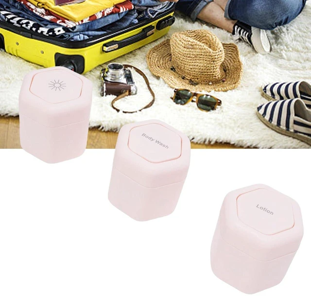 Alt view image 4 of 7 - 3pcs Magnetic Travel Jars Leak Proof Reusable Travel Containers Wide Mouth Plastic for Body Wash Lotion Roseate