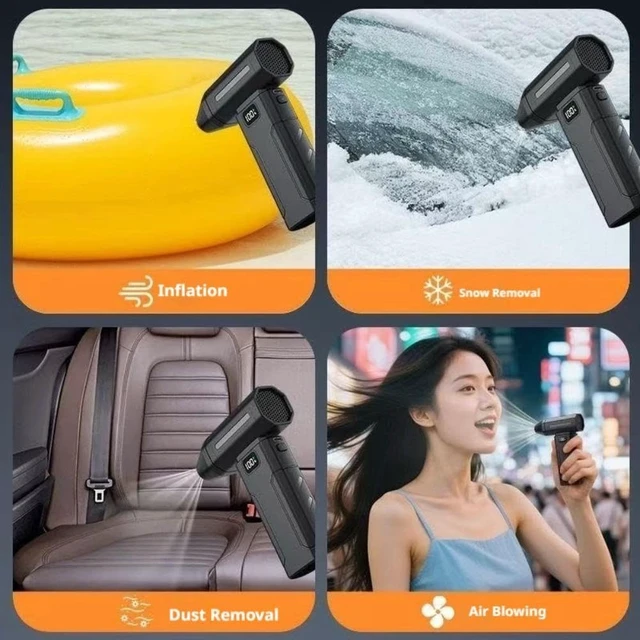 Alt view image 3 of 7 - X8 Violent Turbo Fan High-Speed Brushless Motor, Mini Portable Handheld Wireless Blower, Multi-Function for Outdoor Dust Cleaning/Cooling/Fire Starting