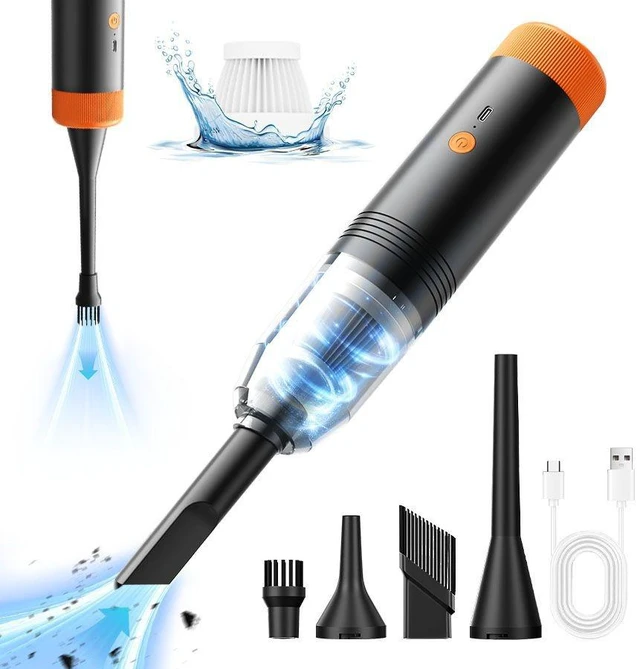 Main image of Car Vacuum Cleaner Handheld Cordless Vacuum, Blow & Suction 2-in-1 for Car & Home, Super Strong Suction, 4-in-1 Blow/Suck/Pump/Charge, Dual Filters