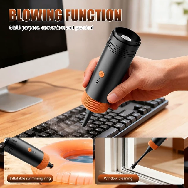 Alt view image 5 of 6 - Car Vacuum Cleaner Handheld Cordless Vacuum, Blow & Suction 2-in-1 for Car & Home, Super Strong Suction, 4-in-1 Blow/Suck/Pump/Charge, Dual Filters