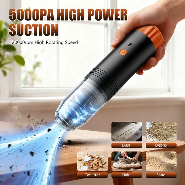 Alt view image 4 of 6 - Car Vacuum Cleaner Handheld Cordless Vacuum, Blow & Suction 2-in-1 for Car & Home, Super Strong Suction, 4-in-1 Blow/Suck/Pump/Charge, Dual Filters