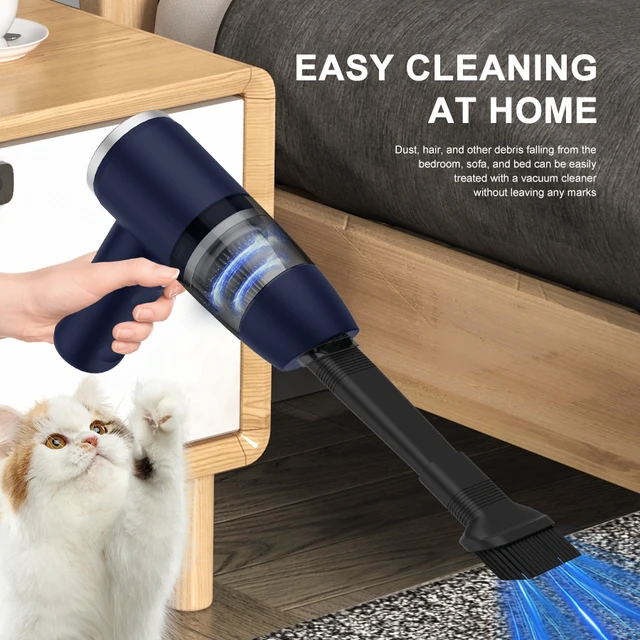 Alt view image 2 of 7 - Handheld Cordless Vacuum Cleaner Portable 2-in-1 for Home & Car, Strong Suction Multi-Function Vacuum, Rechargeable with Dual Filters -Blue