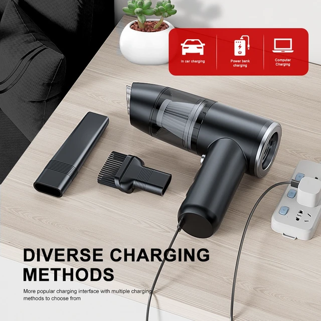 Alt view image 5 of 7 - Handheld Cordless Vacuum Cleaner Portable 2-in-1 for Home & Car, Strong Suction Multi-Function Vacuum, Rechargeable with Dual Filters -Blue