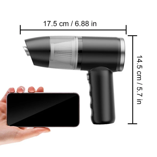 Alt view image 7 of 7 - Handheld Cordless Vacuum Cleaner Portable 2-in-1 for Home & Car, Strong Suction Multi-Function Vacuum, Rechargeable with Dual Filters -Blue