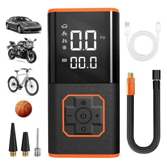 Alt view image 6 of 6 - Portable Car Air Pump Smart Digital Display Tire Inflator for Car, Bicycle, Basketball & More, Electric Air Compressor