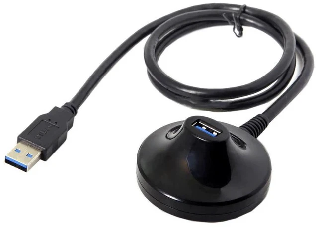 Main image of 5FT/1.5M High-Speed USB 3.0 Male to Female Extension Cable with Base Stand, Data Cord for PC to Keyboard/U Disk/Mouse, 1.5M