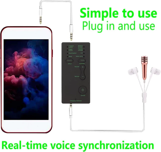 Alt view image 6 of 7 - Portable Voice Changer, Voice Disguiser Microphone Voice Changer Machine with 7 Sound Effects for Mobile Phone PC for for